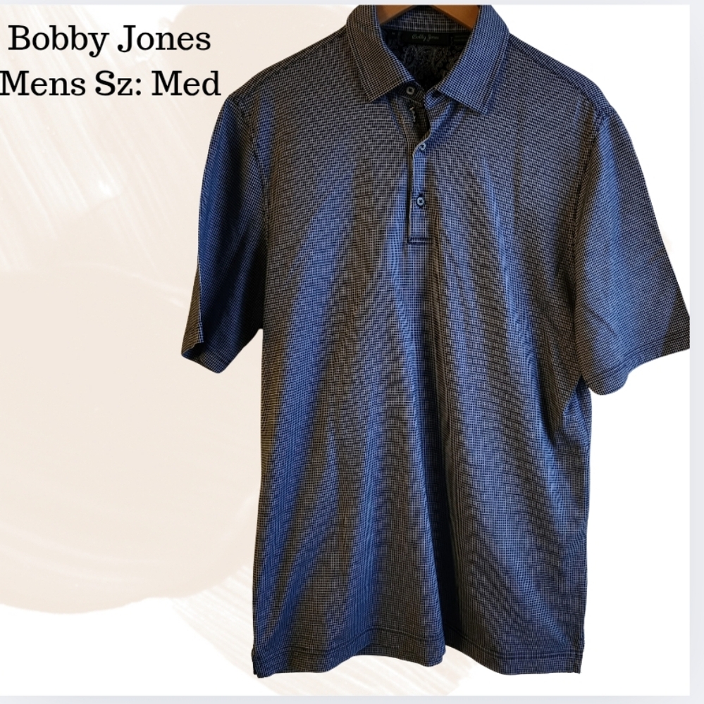 Bobby‎ Jones Blue Polo Shirt Classic Knit Sz Medium EUC